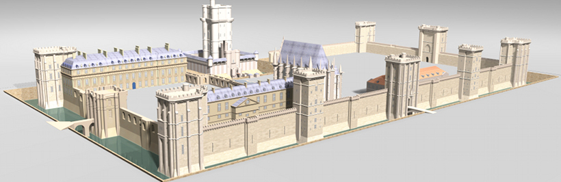 Château de Vincennes restitué en 3D - Enceinte de 1380 du château de Vincennes