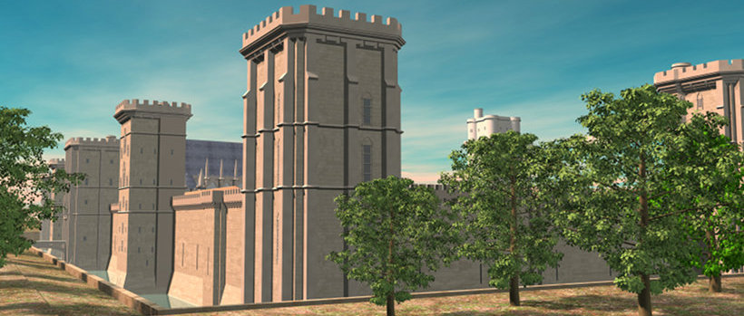 Château de Vincennes restitué en 3D - Enceinte de 1380 restitue